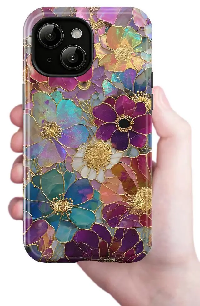 Alt view image 5 of 6 - Case Compatible with iPhone 14 for iPhone 13,Luxuriously Blooming Flowers Phone Women,Dual-Layer 14/13
