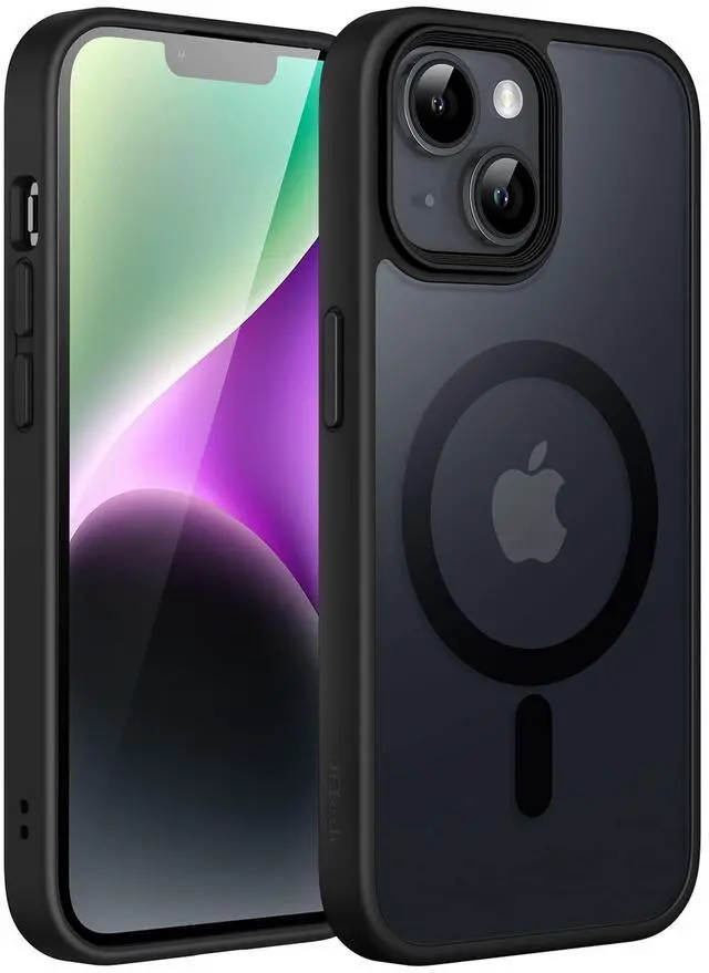 Main image of Magnetic Case for iPhone 14 6.1-Inch Compatible with MagSafe, Translucent Matte Back Slim Shockproof Phone Cover (Black)