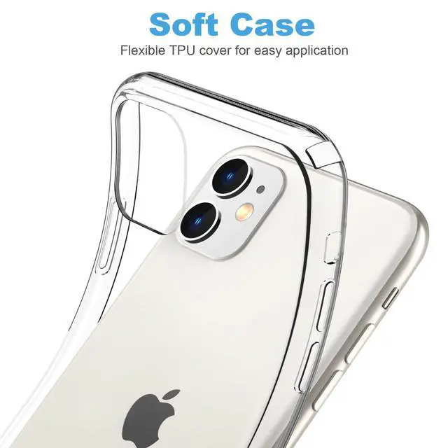 Alt view image 4 of 7 - Compatible with iPhone 11 Case, Clear TPU Phone Cases Shockproof Bumper Cover Anti-Scratch Protective Slim Thin Crystal Phone Case for 11 6.1inch