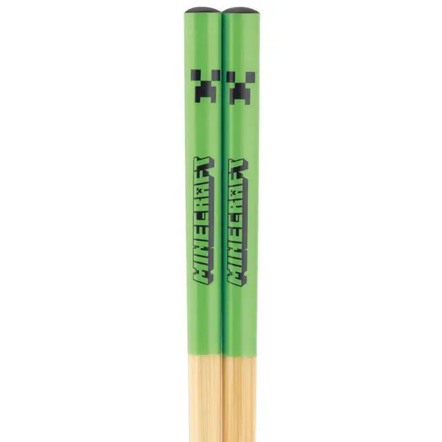 Alt view image 3 of 5 - ANT4-A Bamboo Safety Chopsticks 8.3 inches (21 cm) Minecraft Creeper Chopsticks