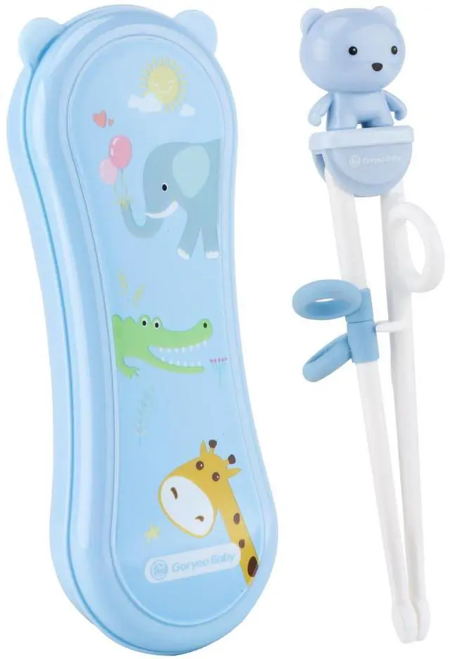 Main image of Training Chopsticks for Kids - Kids Chopsticks Use Completely Harmless Material - Anti-dislocation Buckle Design - Includes Portable Box (Blue)