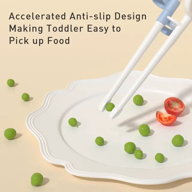 Alt view image 5 of 7 - Training Chopsticks for Kids - Kids Chopsticks Use Completely Harmless Material - Anti-dislocation Buckle Design - Includes Portable Box (Blue)