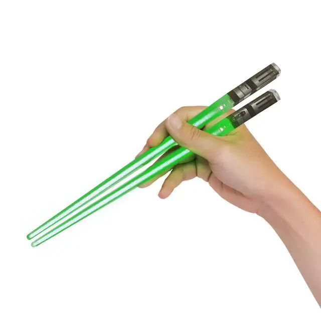 Alt view image 6 of 6 - LIGHTSABER CHOPSTICKS LIGHT UP STAR WARS LED Glowing Light Saber Chop Sticks REUSABLE Sushi Removable Handle Dishwasher Safe Green 1 Pair