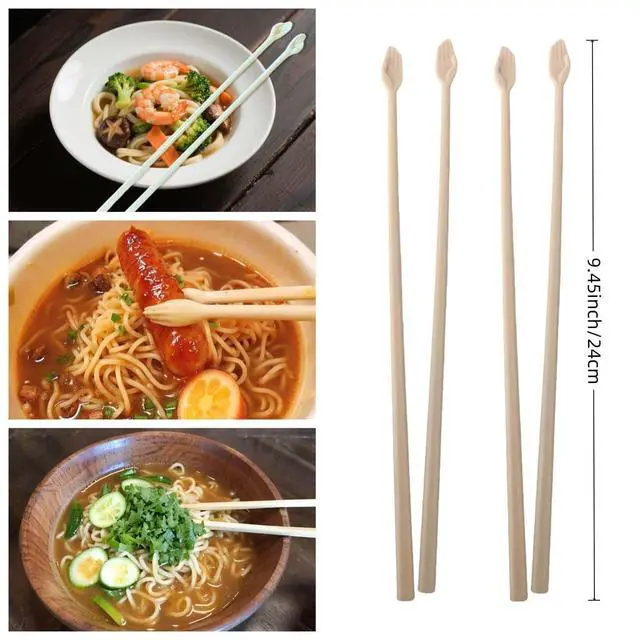 Alt view image 7 of 7 - Helping Hands Chopsticks,Chopsticks with Little Hands at the End Design, 9.5 Inches Non-Slip Grip Lightweight Reusable Chopstick, Fun & Functional Tableware Gifts (Hands 2 pairs)