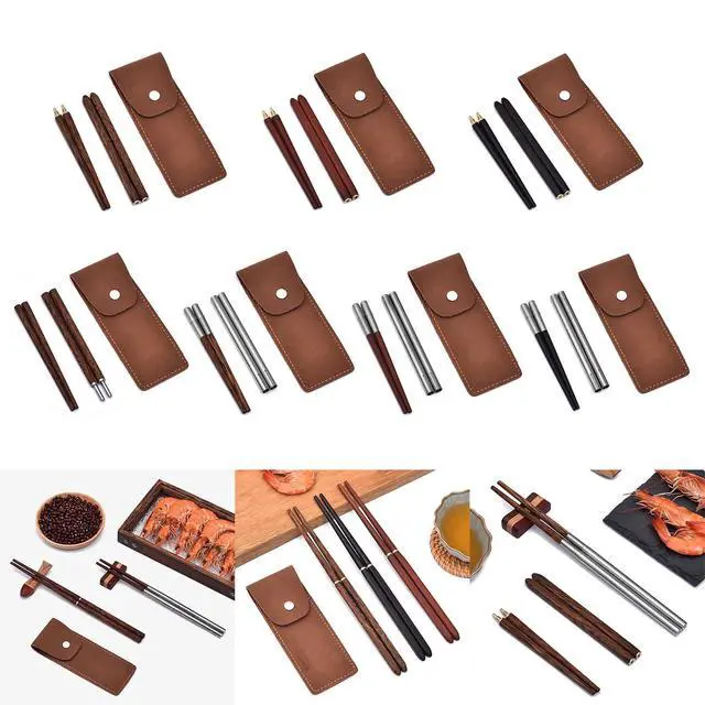 Alt view image 2 of 7 - Foldable Chopsticks with Storage Case Easy to Carry Detachable Chopsticks Practical Tableware for Outdoor Dining