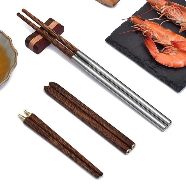 Alt view image 3 of 7 - Foldable Chopsticks with Storage Case Easy to Carry Detachable Chopsticks Practical Tableware for Outdoor Dining
