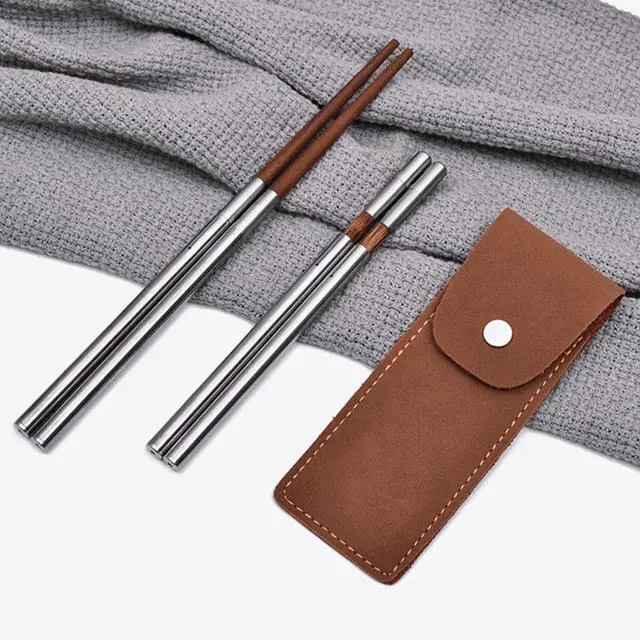 Alt view image 6 of 7 - Foldable Chopsticks with Storage Case Easy to Carry Detachable Chopsticks Practical Tableware for Outdoor Dining