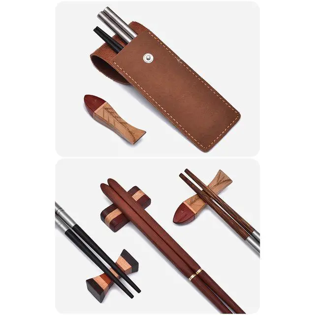 Alt view image 5 of 7 - Foldable Chopsticks with Storage Case Easy to Carry Detachable Chopsticks Practical Tableware for Outdoor Dining