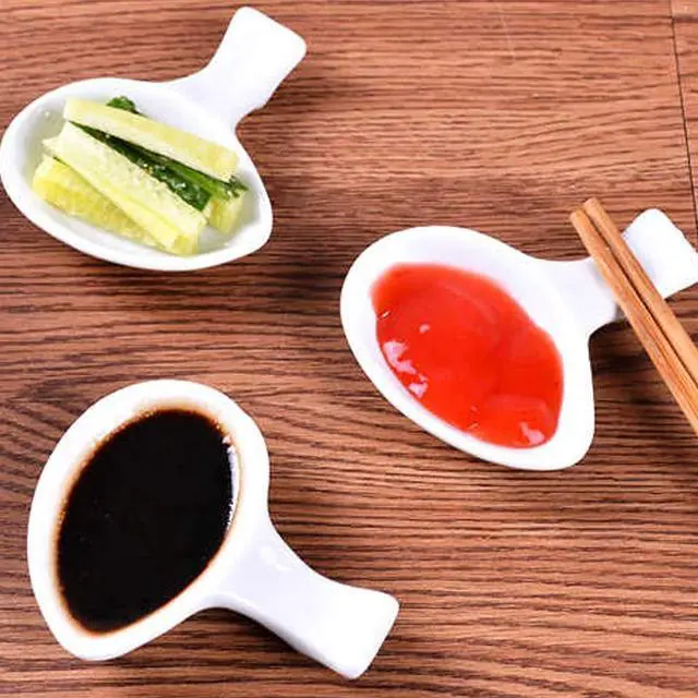 Alt view image 4 of 7 - 5 Pcs Ceramic Chopsticks HolderChinese Porcelain Chopstick Rest Spoon Fork Knife Stand Sauce Dish