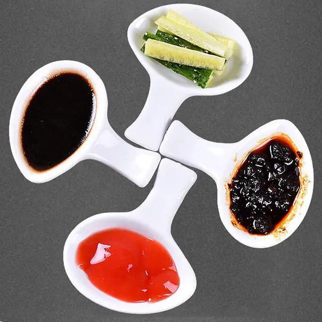 Alt view image 2 of 7 - 5 Pcs Ceramic Chopsticks HolderChinese Porcelain Chopstick Rest Spoon Fork Knife Stand Sauce Dish