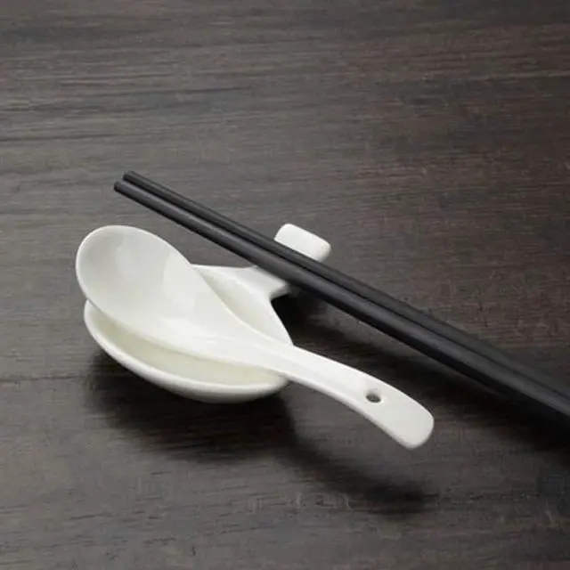 Alt view image 5 of 7 - 5 Pcs Ceramic Chopsticks HolderChinese Porcelain Chopstick Rest Spoon Fork Knife Stand Sauce Dish