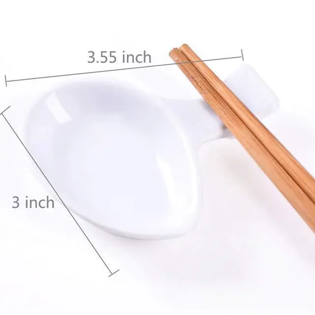 Alt view image 7 of 7 - 5 Pcs Ceramic Chopsticks HolderChinese Porcelain Chopstick Rest Spoon Fork Knife Stand Sauce Dish