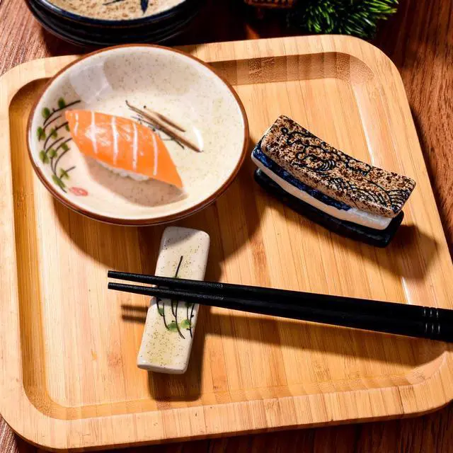 Alt view image 5 of 7 - Japanese Style 4 Pcs Ceramic Chopstick Stand Rest Tableware Kitchen Tools for Hotel Restaurant Family