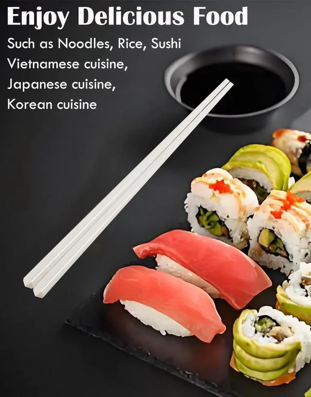 Alt view image 5 of 7 - Ceramic Chopsticks Set of 5,Reusable,White,Gift set
