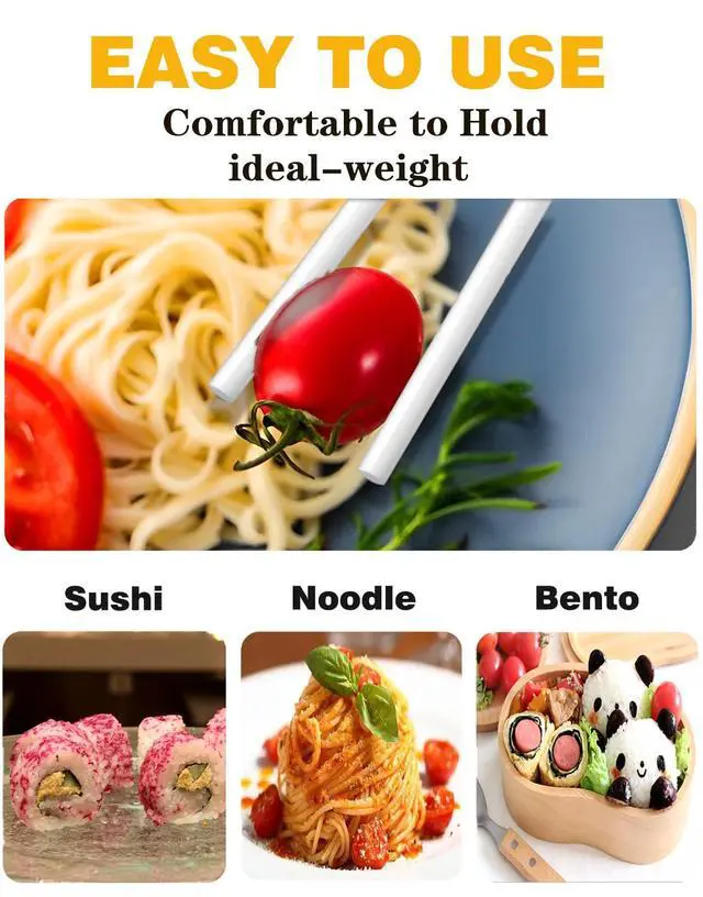 Alt view image 7 of 7 - Ceramic Chopsticks Set of 5,Reusable,White,Gift set