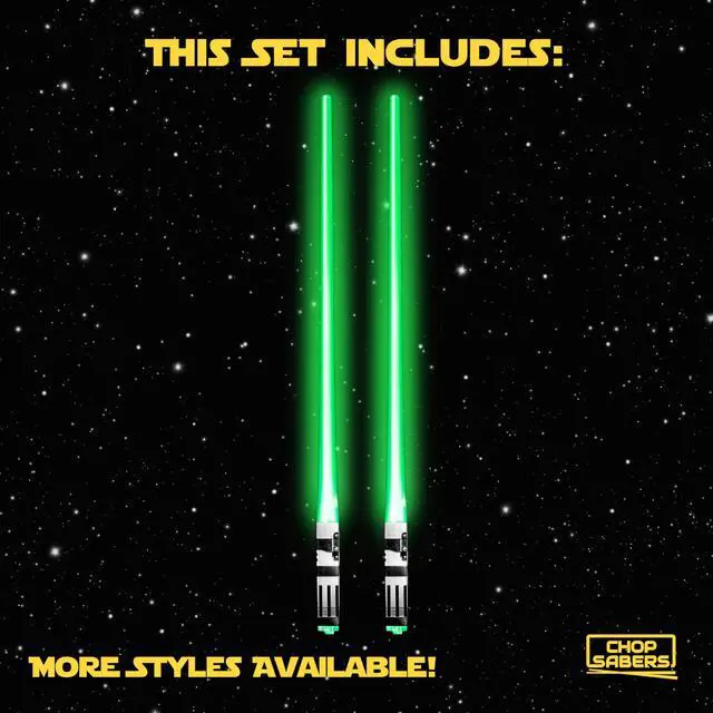 Alt view image 3 of 7 - Sabers Chop Lightsaber Led Light Up 1 Pair Skywalker Green
