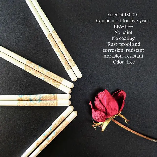 Alt view image 3 of 7 - Reusable Ceramics Chopsticks 13-Piece Gift Set Dishwasher Safe 4 Pairs Snack Palillos Chinese Cooking Chop Sticks4 Panda Shaped Chopstick Holders 4 Chopstick Helper Suitable For Beginners