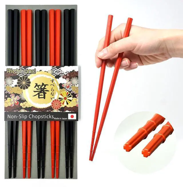 Main image of Best Chopsticks for Noodles Ramen Udon Soba Tofu Sushi All Japanese Foods (5pairs set) Made in Japan Non-slip Fiberglass Chopsticks Dishwasher Safe Washable Reusable / Family Hotel Restaurant