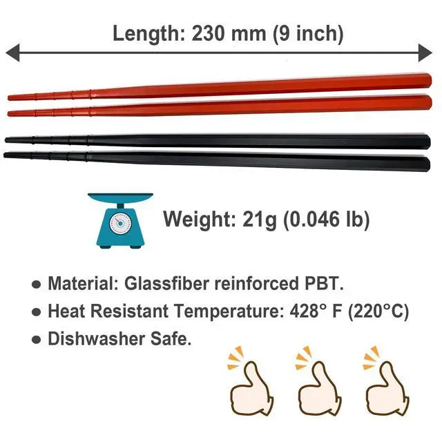 Alt view image 5 of 6 - Best Chopsticks for Noodles Ramen Udon Soba Tofu Sushi All Japanese Foods (5pairs set) Made in Japan Non-slip Fiberglass Chopsticks Dishwasher Safe Washable Reusable / Family Hotel Restaurant