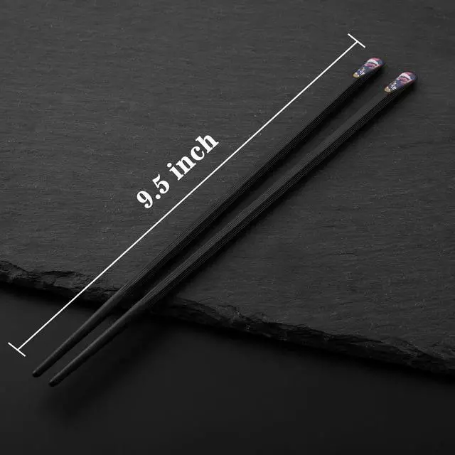 Alt view image 4 of 7 - 6 Pairs Fiberglass Chopsticks - Reusable Japanese Chopsticks Dishwasher Safe, Non-Slip Chop Sticks Multipack, 9.5 Inch
