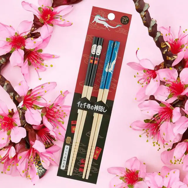 Alt view image 4 of 4 - Spirited Away Bamboo Chopstick 2pcs Set -Anti-Slip Grip for Ease of Use - Authentic Japanese Design - Lightweight, Durable and Convenient