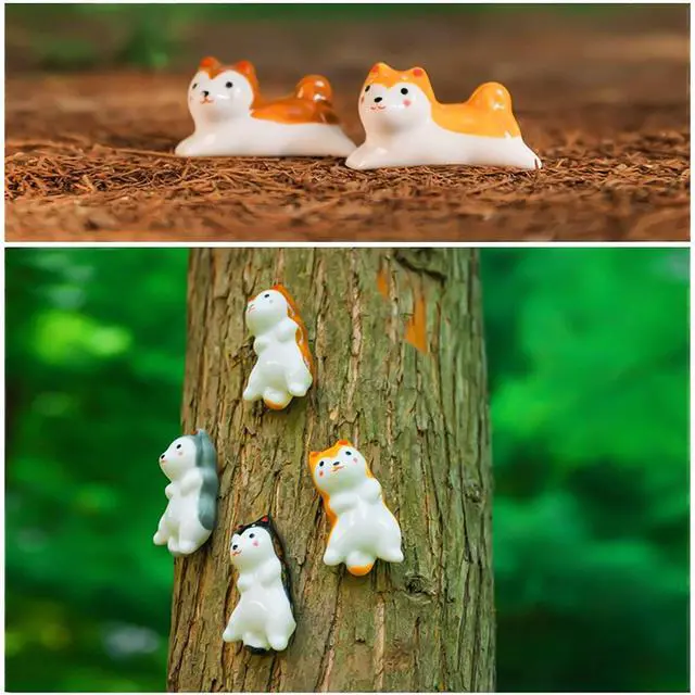 Alt view image 7 of 7 - 10 Pcs Cute Lucky Cat Chopsticks Holder Japanese Style Ceramic Cat Chopstick Rest Set Dinner Spoon Stand Knife Fork Holder (Dog)