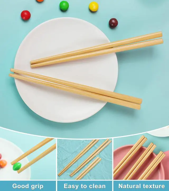 Alt view image 4 of 6 - 5 Pairs Kids Short Chopsticks 7inch Bamboo Reusable Training Chop Sticks for Beginners