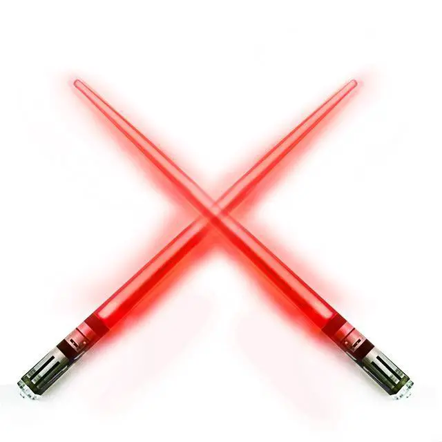 Main image of LIGHTSABER CHOPSTICKS LIGHT UP STAR WAR LED Glowing Light Saber Chop Sticks REUSABLE Sushi Lightup Sabers -Removable Handle Dishwasher Safe -Premium GIFT BOX and CARRY POUCH Included - Red - 1 Pair