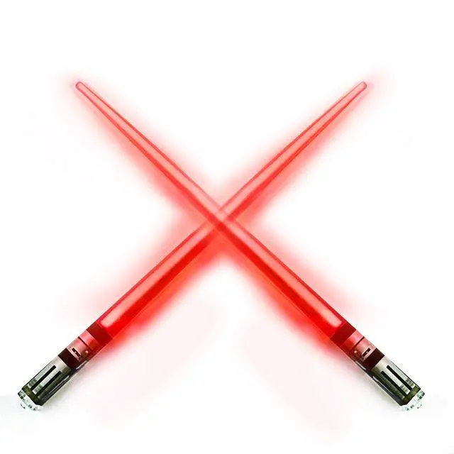 Alt view image 2 of 7 - LIGHTSABER CHOPSTICKS LIGHT UP STAR WAR LED Glowing Light Saber Chop Sticks REUSABLE Sushi Lightup Sabers -Removable Handle Dishwasher Safe -Premium GIFT BOX and CARRY POUCH Included - Red - 1 Pair