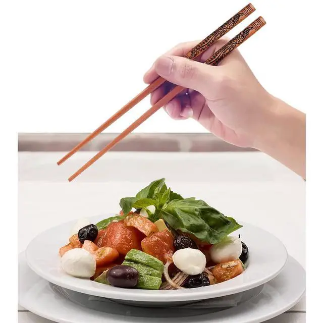 Alt view image 5 of 7 - Chinese Reusable Chopsticks, Dragon and Phoenix Chopstick Set, Chinese Style Wooden Chop sticks Gift Set 2 Pairs