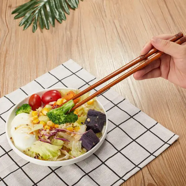 Alt view image 4 of 7 - Chinese Reusable Chopsticks, Dragon and Phoenix Chopstick Set, Chinese Style Wooden Chop sticks Gift Set 2 Pairs