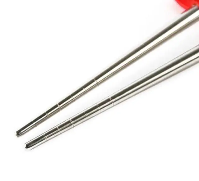 Alt view image 3 of 5 - Super Hero Spider Stainless Steel Training Chopsticks, Finger Ring Can Be Moved for Right or Left Handed, Made in Korea (A), 6.7in