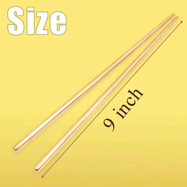 Alt view image 7 of 7 - 10 Pairs Stainless Steel Chopsticks Reusable,Metal Reusable Chopsticks,9 Inch(Gold Chop sticks reusable dishwasher safe
