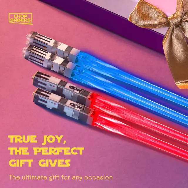 Alt view image 7 of 7 - LIGHTSABER CHOPSTICKs LIGHT UP STAR WARS LED Glowing Light Saber Chop Sticks REUSABLE Sushi Lightup Sabers Bright LEDs - 8 Color Modes - 2 Pairs