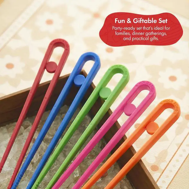 Alt view image 7 of 7 - Training Chopsticks - Fun & Easy-to-Use Chopstick Helper for Beginners-10-Pieces Reusable, Dishwasher Safe - Beginner Chopsticks for Learning, Snacks, Sushi & Everyday Meals