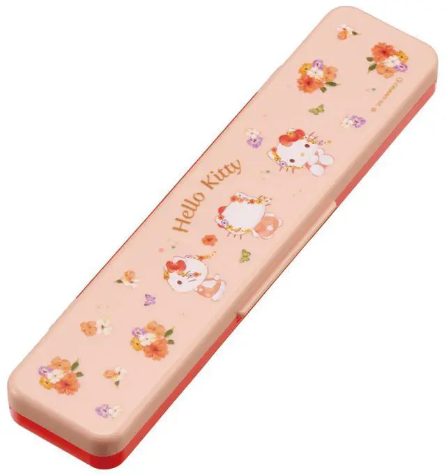 Alt view image 3 of 4 - CCS3SA-A Sanrio Hello Kitty Pastel Vivid Watercolor Flower Girl Chopsticks & Spoon Set, For Adults, 7.1 inches (18 cm)