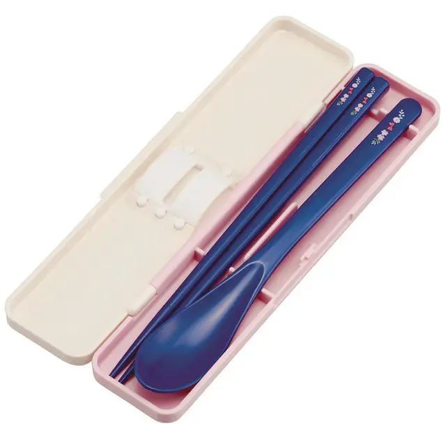 Alt view image 3 of 3 - Kiki's Delivery Service Chopsticks and Spoon Set with Case (French Version) - Studio Ghibli Utensil Set for Travel, Bento, Lunchbox - Dishwasher Safe