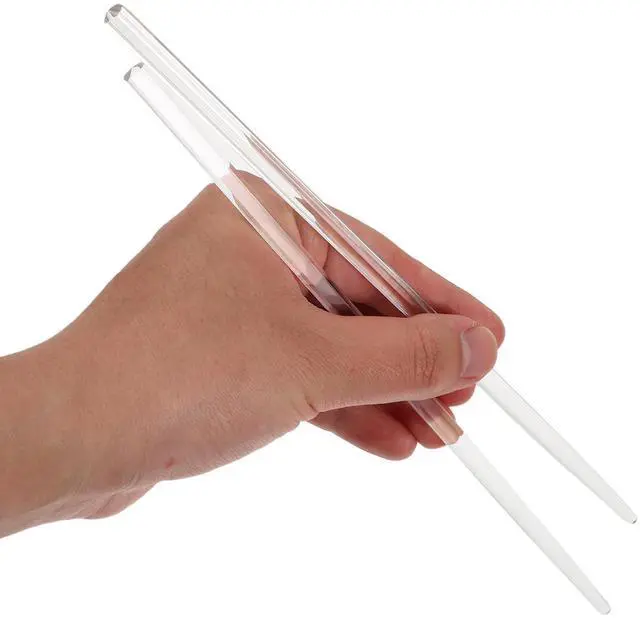 Alt view image 4 of 7 - Clear Glass Chopsticks Reusable Lightweight Dining Sticks 9.44 Inch for Sushi Japanese Bbq Noodle Soup Travel Picnic