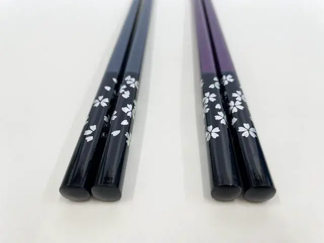 Alt view image 2 of 7 - Wooden Chopsticks and Chopstick Rests Gift Set, Reusable, Dishwasher Safe (Sakura)