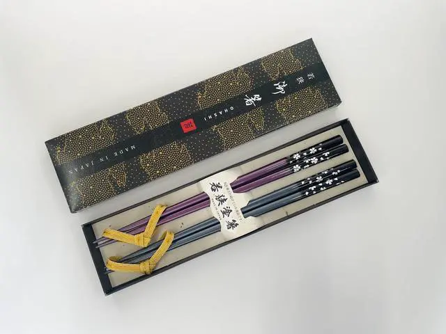 Alt view image 3 of 7 - Wooden Chopsticks and Chopstick Rests Gift Set, Reusable, Dishwasher Safe (Sakura)