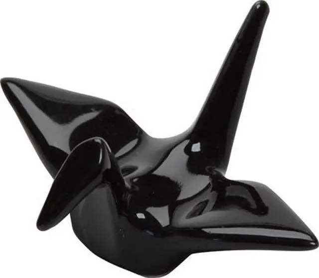 Alt view image 3 of 5 - Japanese Origami Crane Chopstick Rest 12-Pack, Porcelain Ceramic Holder for Sushi, Ramen & Asian Tableware, Decorative Chopstick Stand for Restaurant Dining, Black