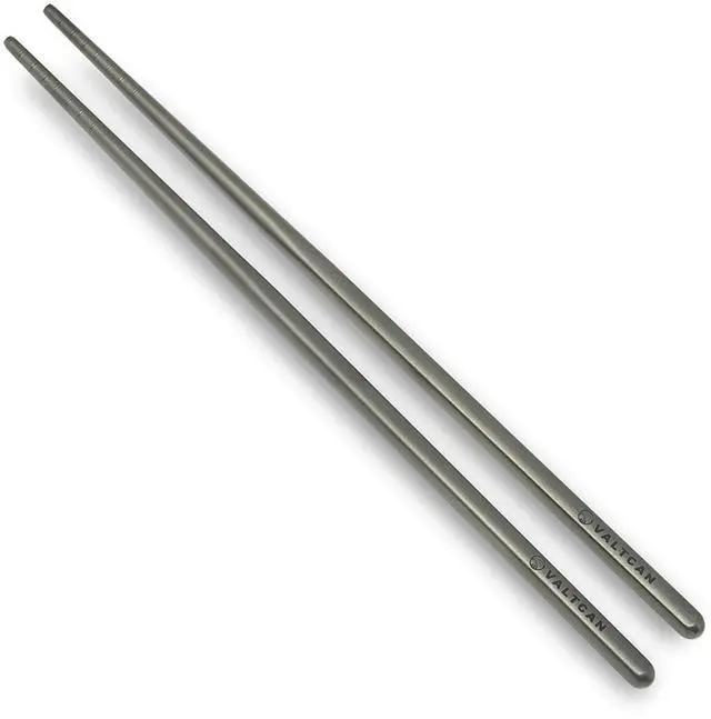 Main image of Titanium Chopsticks 9 inch 27g Ultralight - Grooved Tips, Zero Metallic Taste, Squared Anti-Roll Ends, Reusable Sushi Noodle Ramen Chopstick, Dishwasher Safe, Carry Bag, Camping Lunch