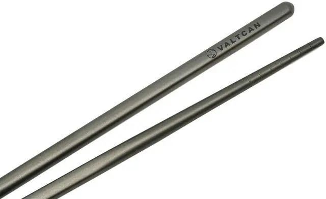 Alt view image 2 of 7 - Titanium Chopsticks 9 inch 27g Ultralight - Grooved Tips, Zero Metallic Taste, Squared Anti-Roll Ends, Reusable Sushi Noodle Ramen Chopstick, Dishwasher Safe, Carry Bag, Camping Lunch