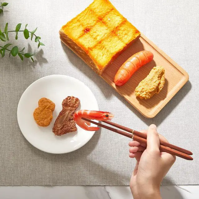 Alt view image 6 of 7 - Rosewood 6 Pieces Christmas Foldable Wood Chopsticks Portable Outdoor Utensils Reusable Travel Chopsticks Collapsible with Carrying Pouch