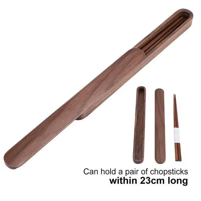 Alt view image 7 of 7 - Walnut Chopsticks Reusable, Wooden Chopsticks with Storage Case, Portable Classic Chinese Japanese Wood Chopstick, Dinnerware for Travel Dinner
