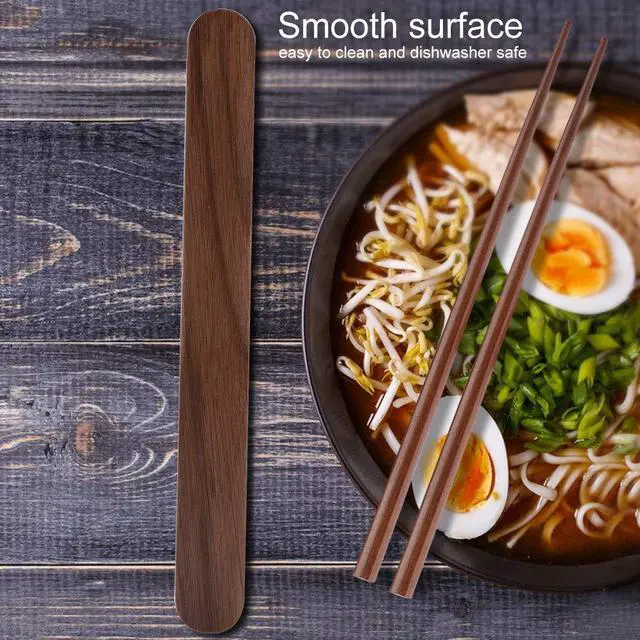 Alt view image 6 of 7 - Walnut Chopsticks Reusable, Wooden Chopsticks with Storage Case, Portable Classic Chinese Japanese Wood Chopstick, Dinnerware for Travel Dinner