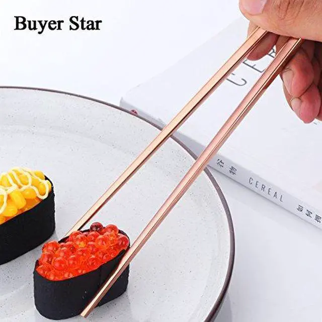 Alt view image 7 of 7 - 5-Pair Stainless Steel Chopsticks - Reusable Rose Gold Chinese Square Chopsticks
