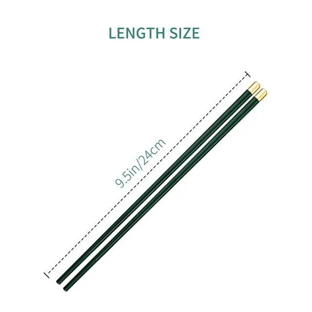 Alt view image 6 of 6 - Modern Design Chopsticks - Reusable, Dishwasher Safe, Non-Slip Fiberglass, Golden and Lucky Green Multi Style, 5 Pairs, 9.5in/24cm, Great for Chinese, Japanese, Korean Cuisine