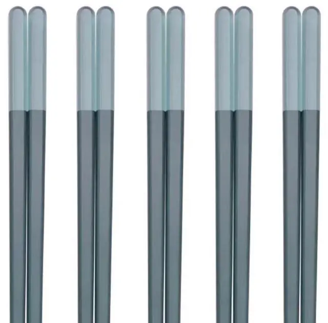 Main image of Modern Design Chopsticks - Reusable, Dishwasher Safe, Non-Slip Fiberglass, Ice Fog Blue Color, 5 Pairs, 9.5in/24cm, Great for Chinese, Japanese, Korean Cuisine