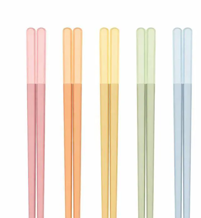 Main image of Modern Design Chopsticks - Reusable, Dishwasher Safe, Non-Slip Fiberglass, Macaron Color, 5 Pairs, 9.5in/24cm, Great for Chinese, Japanese, Korean Cuisine